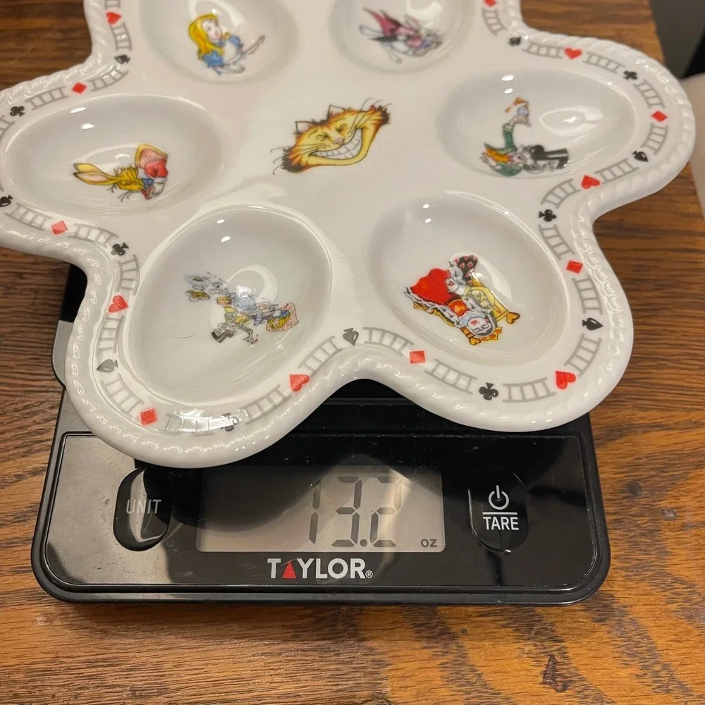 Alice in Wonderland Egg Tray Cheshire Cat Mad Hatter Queen of Hearts Paul Cardew
